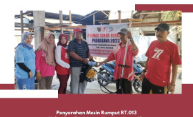 Penyerahan Mesin Rumput RT.13 Kel.Tani Aman TH.2023