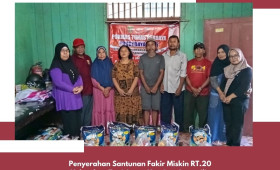 Penyerahan Santunan Fakir Miskin RT.20 Kel.Tani Aman TH.2023